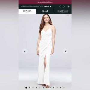 Davids Bridal spaghetti strap crepe-back satin bridesmaid dress